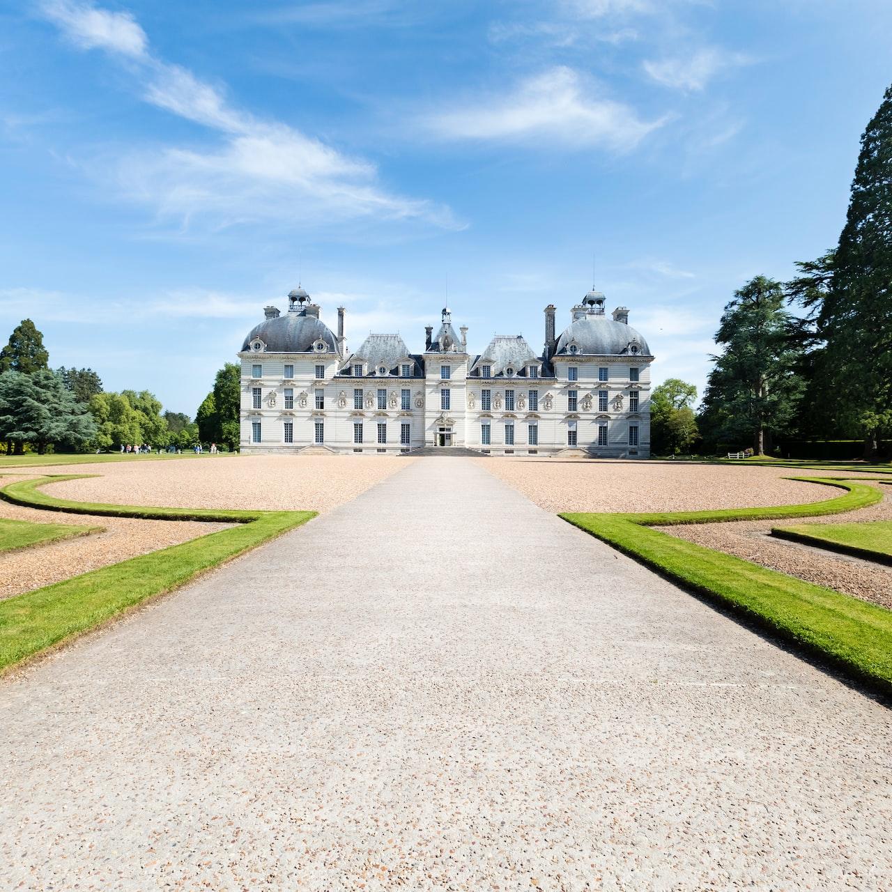 white and gray paint castle